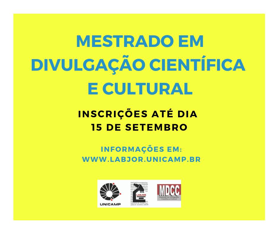 Cartaz Mestrado em Divulgacao Cientifica